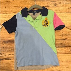 Polo by Ralph Lauren Colorblock Polo in Blue, Green & Pink